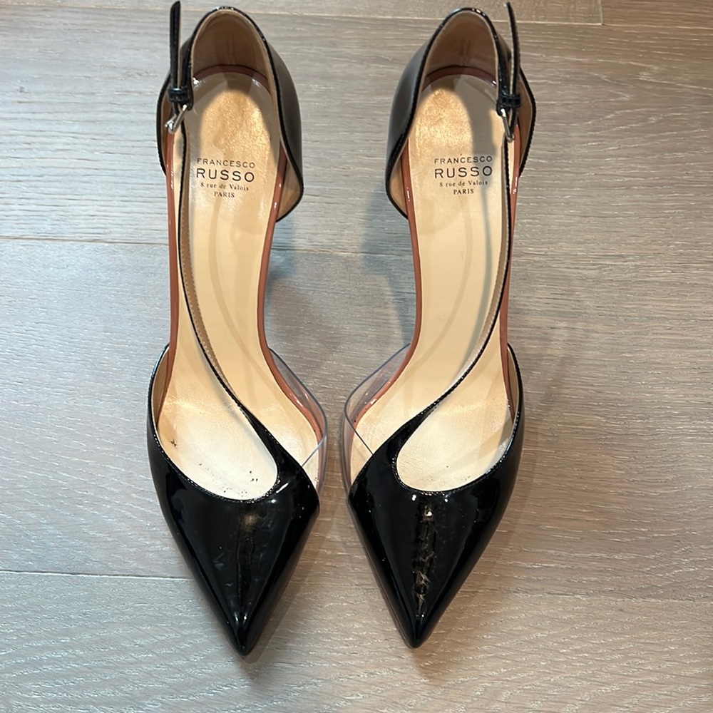 COPY - Francesco Russo black patent leather pump heels